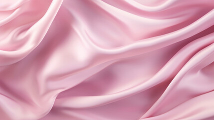 Wall Mural - Soft pastel pink purple satin silk swirl wave background banner - Abstract textile fabric material, backdrop texture for product display or text, Generative AI