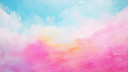 Wall Mural - abstract rainbow painting background banner illustration - colorful pink, yellow and turquoise gradi
