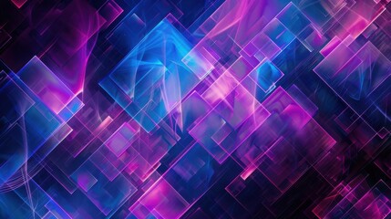 Wall Mural - A colorful, abstract background with purple and blue squares. The squares are arranged in a way that creates a sense of movement and energy. Scene is vibrant and dynamic