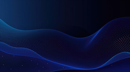 Wall Mural - Texture abstract future technology lines with dots, waves, network mesh background banner illustration 3d - Network connection digital data and big data concept dark blue, Generative AI