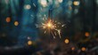 © touseef - Sparkling celebration with burning sparkler and bokeh light background for festive birthday parties and joyful occasions