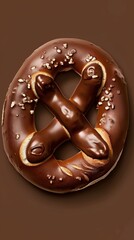 Poster - A chocolate doughnut with a cross shape on it