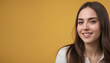 © Bryan - portrait of a smiling woman with yellow backgroundd