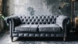 © RocknRoller Studios - Vintage Grey Sofa in an Industrial Chic Setting