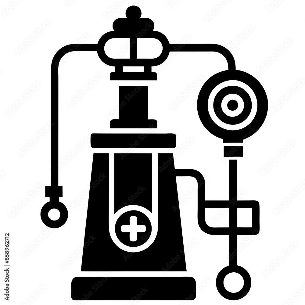 Anesthesia machine icon silhouette vector design illustration. Stock ...