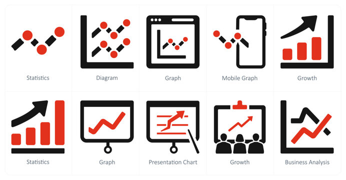 A set of 10 web marketing icons as statistics, diagram, graph