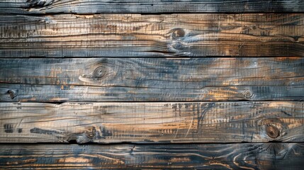 Poster - A wooden surface with a lot of texture and a grainy appearance. The wood appears to be old and weathered, giving the surface a rustic and natural feel. Scene is one of warmth