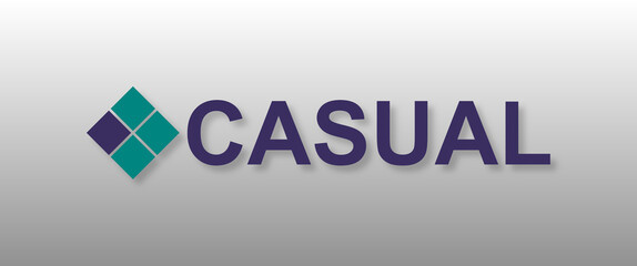 Poster - Parola CASUAL  con sfondo colorato gradiente
