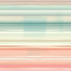 Wall Mural - This digital art piece features an abstract design of horizontal stripes in various shades of green, white, and pink. The stripes are evenly spaced and create a sense of depth and movement. The colors