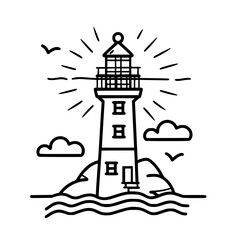 Lighthouse  icon, Lighthouse outline, Lighthouse  vector, ocean svg, ocean cliparts, clipart png, sea creatures, ship svg, Lighthouse SVG, Minimalist Line Art, sea svg, ocean svg, lighthouse, light, s