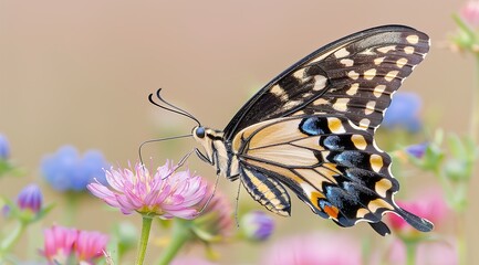 Sticker - butterfly on flower