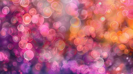 Aufkleber - This image features a colorful abstract background with blurred circles in shades of pink and orange. The circles are of varying sizes and are arranged randomly, creating a visually interesting and dy