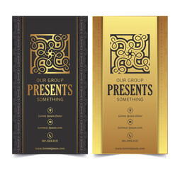 Wall Mural - Luxury vertical business card with ornament pattern