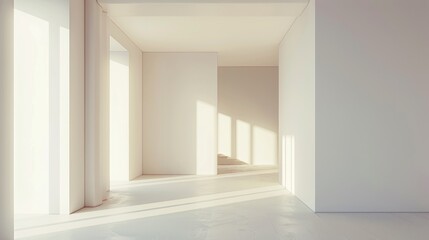 Poster - white walls inside an apartment with a corner view of two walls and the ceiling meeting without any 