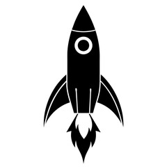 Wall Mural - Rocket icon silhouette vector illustration.