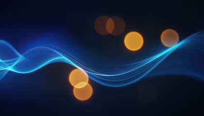 Poster - Vibrant wave of bright particles abstract sound and music visualization background