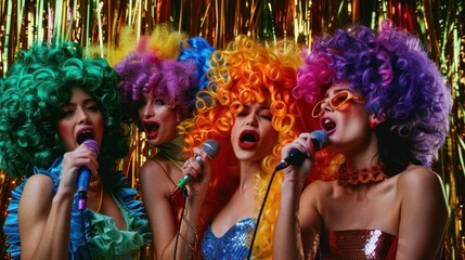 Canvas Print - The Group of Colorful Singers