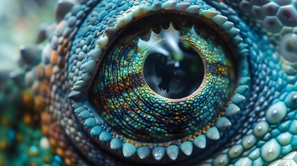 Canvas Print - close up photo chameleon eye