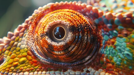 Wall Mural - close up photo chameleon eye