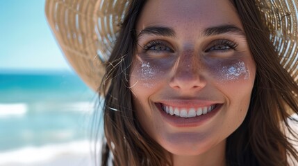 Wall Mural - The Smiling Woman in Sunhat