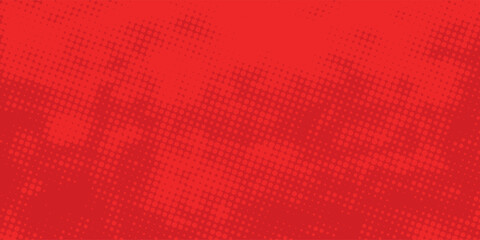 Poster - abstract dots halftone red color pattern gradient texture with technology digital background. pop ar