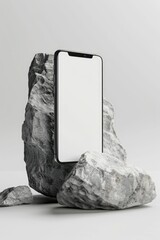 Wall Mural - Blank white phone display mockup, smartphone mockup