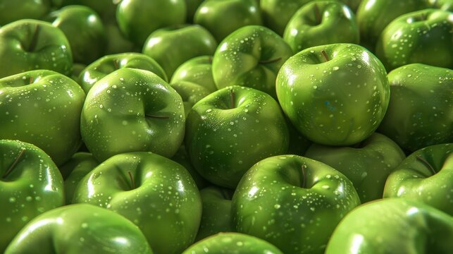 The vibrant green apples