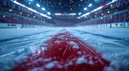 Wall Mural - Hockey ice rink sport arena empty field - stadium