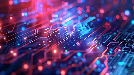 Poster - Abstract Electronic Circuit Graphic Illustration for Tech Topic Presentation