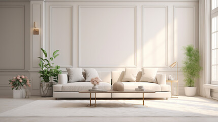 Wall Mural - Isolated on a background of pristine white, a luxurious living room