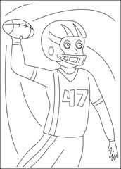 kickoff american football coloring book page