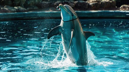 Wall Mural - Dolphin Leaping Out of the Water