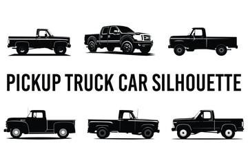 Pickup Truck car silhouette vector