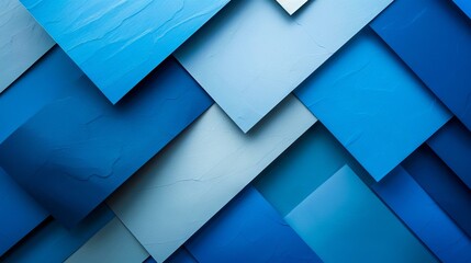 A blue background with triangles and squares.