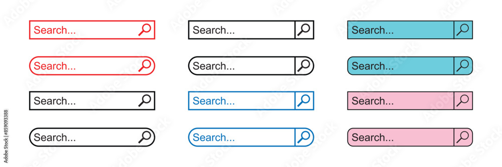 Search Bar Padding Various search bar templates. For Internet browser engine with search ...