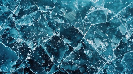 Fractured blue ice with dust scratches