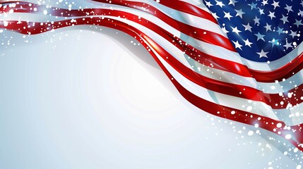 waving american flag with sparkling stars on a blue background. perfect for patriotic celebrations a