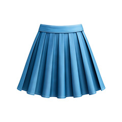 Blue pleated skirt. Stylish fashion garment perfect for casual and formal occasions. Ideal for creating trendy outfits and versatile looks.