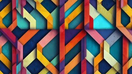 Wall Mural - geometric abstract colorful patterns