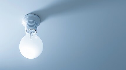 Wall Mural - Fluorescent light bulb on a white ceiling with empty space