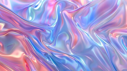 Poster - Background of iridescent amorphous holo structures blending into each other, creating a fluid and mesmerizing effect.