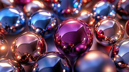 Poster - Glossy metallic spheres background, featuring a polished and stylish design, perfect for a modern screensaver.
