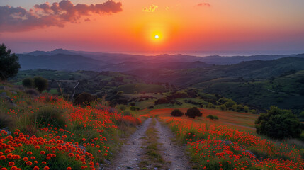 Poster - sunrise over the mountains