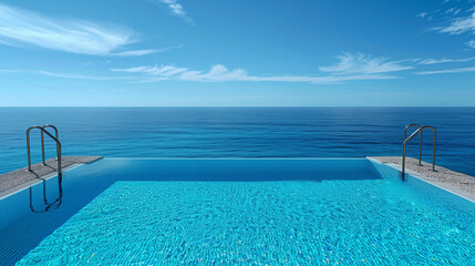 Sticker - swimming pool in hotel by the beach