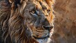 © Berkah - Male lion from the Kgalagadi desert facial portrait in fine art. Panthera leo.