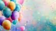 © touseef - Festive birthday celebration background with vibrant multicolored balloons in bright and cheerful setting