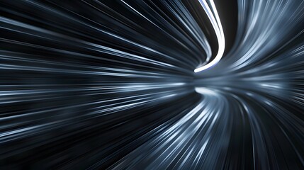 Wall Mural - Speeding motion blurred in tunnel. powerful of abtract light trails. 3d rendering
