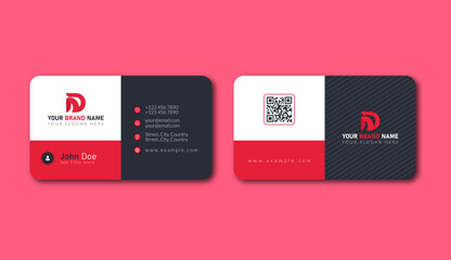 Modern Business card Creative Red style layout clean visiting card, abstract elegant clean colorful minimal professional corporate company business cards template design