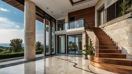 modern two stairs luxurious villa design