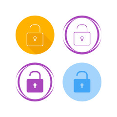 Sticker - Open Lock Vector Icon